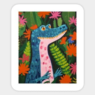 Crocodile and flowers Sticker